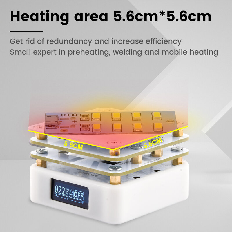 MHP30 미니 핫 플레이트 PCB SMD 보드 납땜 플레이트, 일정한 온도 조절 가능 가열 도구, 예열 스테이션 수리 도구