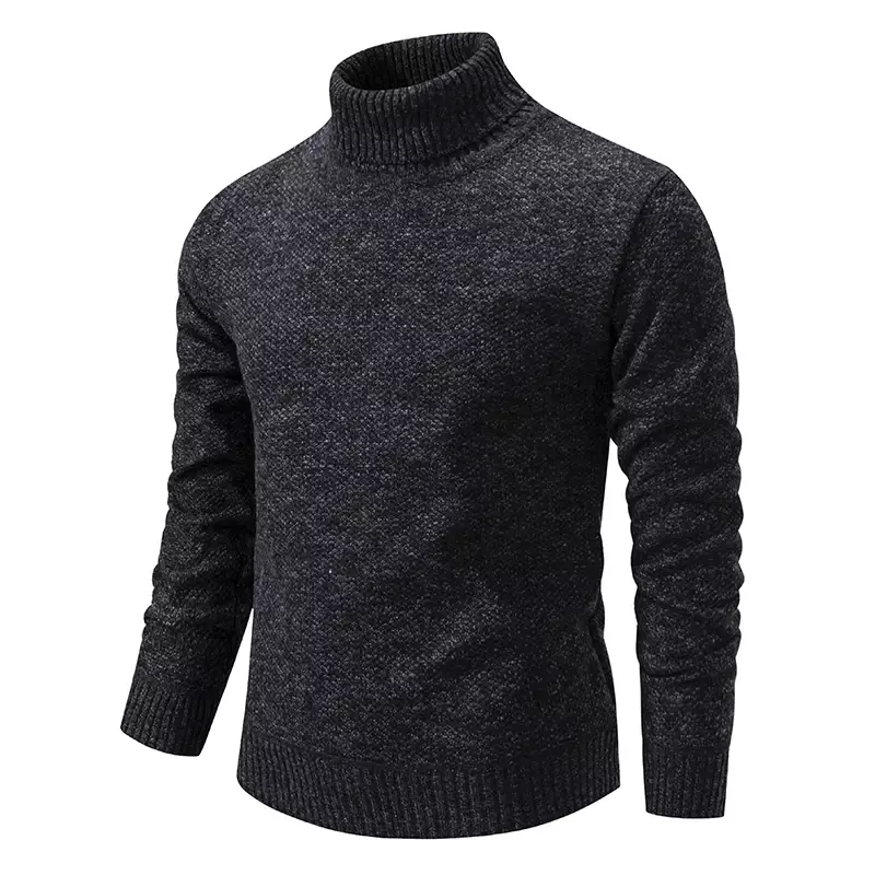 Winter High Neck Thick Warm Sweater Men Turtleneck Mens Sweaters Slim Fit Pullover Men Knitwear Male Double Collar