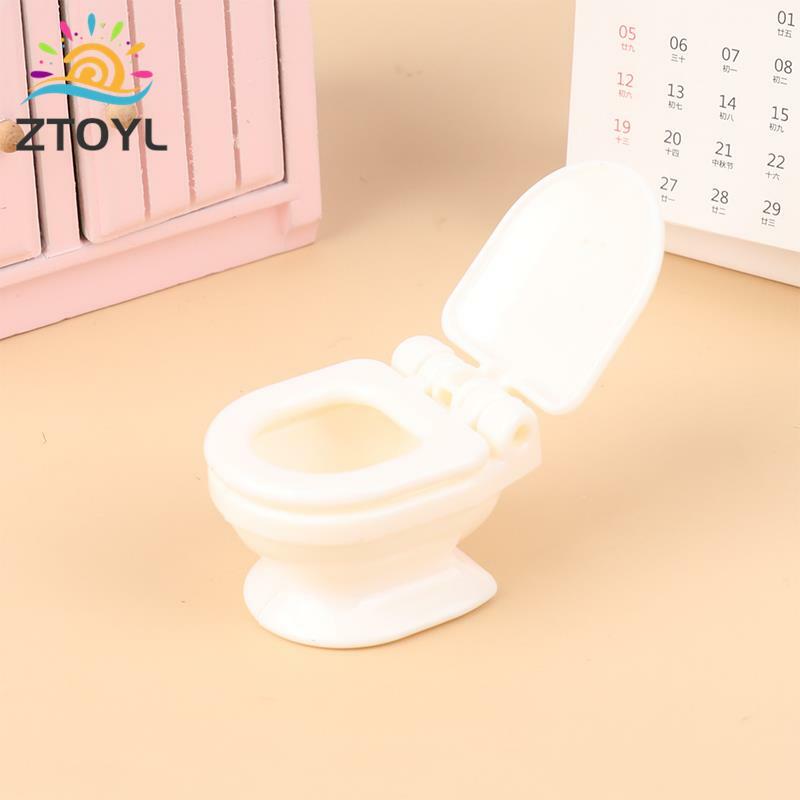 1:12 Poppen Accessoires Vintage Poppenhuis Meubels Badkamer Modellering Witte Toiletpoppenhuis Miniatuur Baby Alsof Speelgoed
