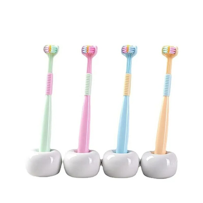 Tártaro Escova de Dentes Cuidados, 3-Sided, Multi-Direcional, Limpeza Manchas Removedor, Viagem Escova de Dentes, Oral Care, Confortável, 2Pcs