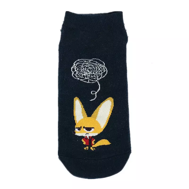 Disney girl socks new cartoon straight socks female Nick Fox cartoon animal calzini femminili cotton casual tube sock