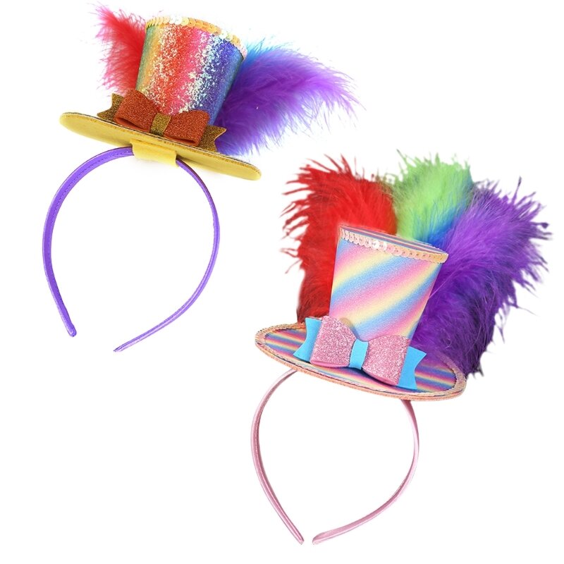 Fascia per capelli con cappello arcobaleno per donna uomo, taglia universale, per feste, festival, decorazioni per stanza