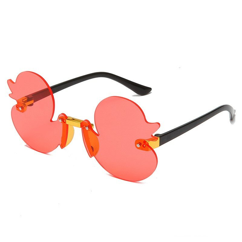 Óculos de sol sem aro infantil Duck Shape Sunshade, óculos anti-ultravioleta, óculos decorativos de festa para crianças, moda infantil