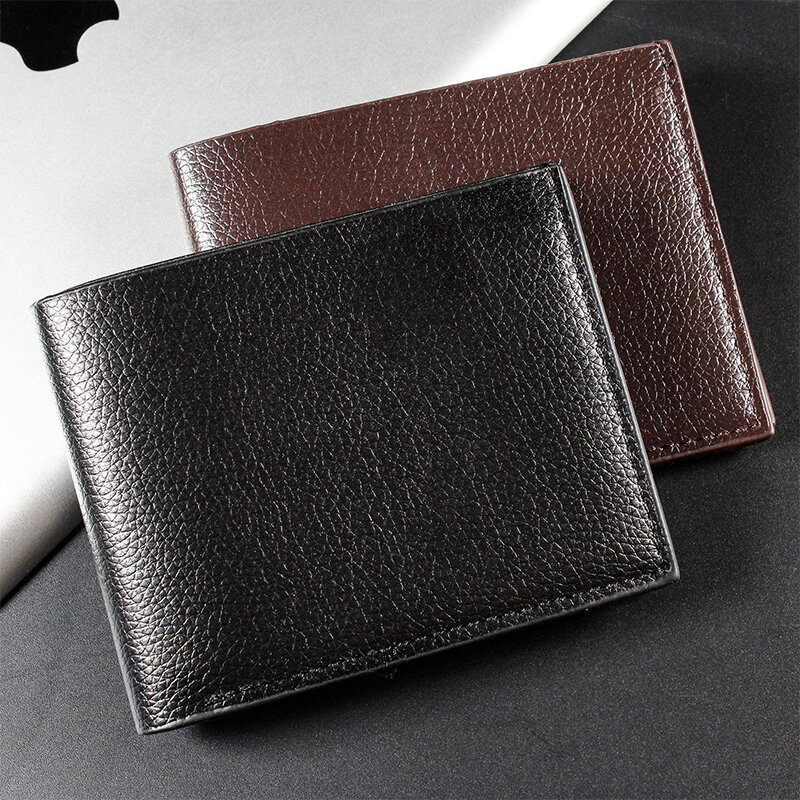 1PC Fashion portafoglio da uomo in pelle PU portafoglio corto a due pieghe Business Multi-card Slim Money porta carte d'identità portamonete regalo