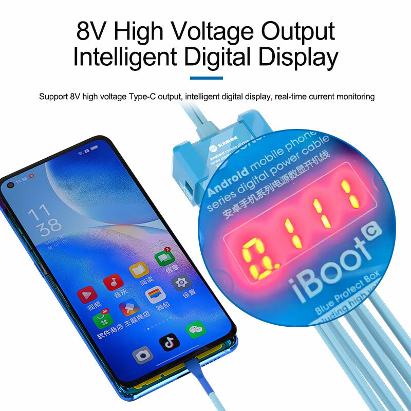 SUNSHINE iBoot C Android Mobile Phone Series Digital Power Cable 8V High Voltage Boot Suitable for various Android Phone Models