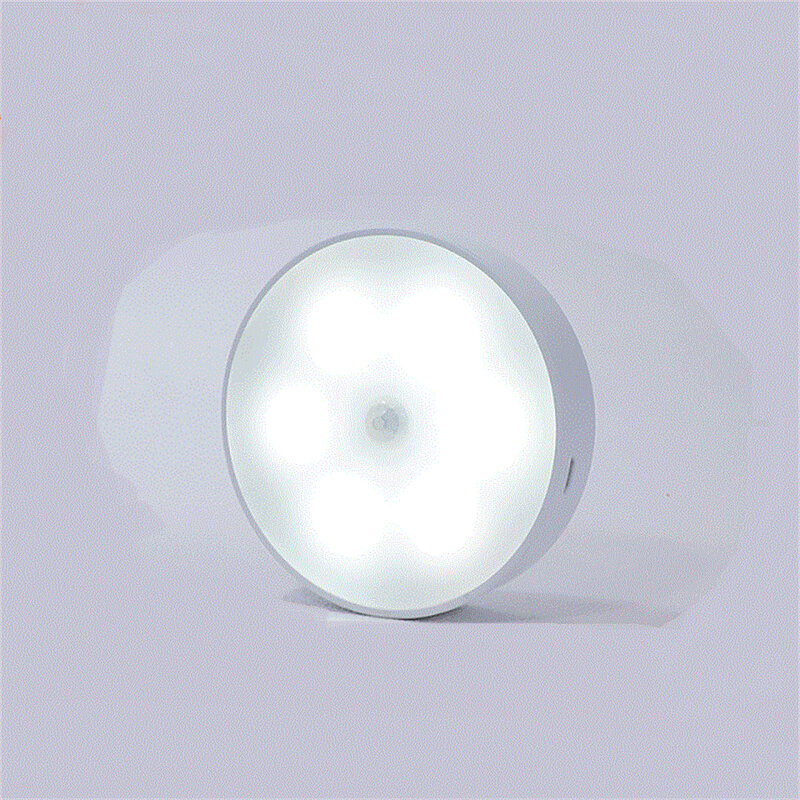USB Rechargeable Motion Sensor Light Round Wireless LED Puck Light Kitchen Cabinet Lighting Motion Sensor Lamp Night Light