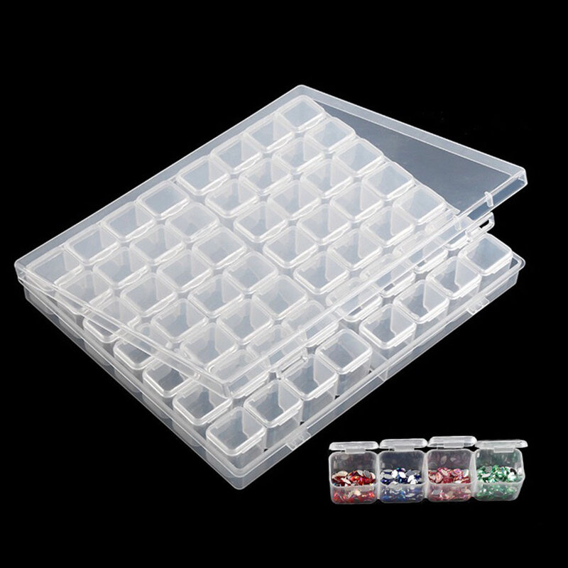 56 griglie scatole di plastica per pittura diamante organizzatore scatola di immagazzinaggio di perline per perline