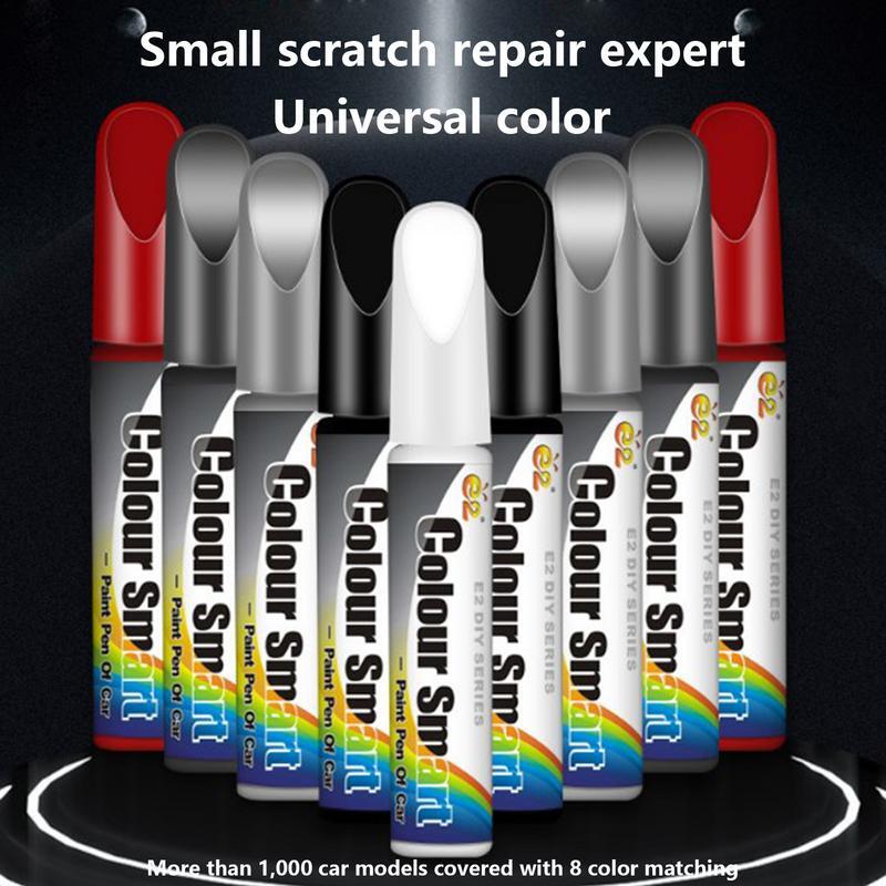 Pintura do carro Scratch Removal Pen, Ferramenta de manutenção da beleza automotiva, Branco puro preto vermelho, 12ml