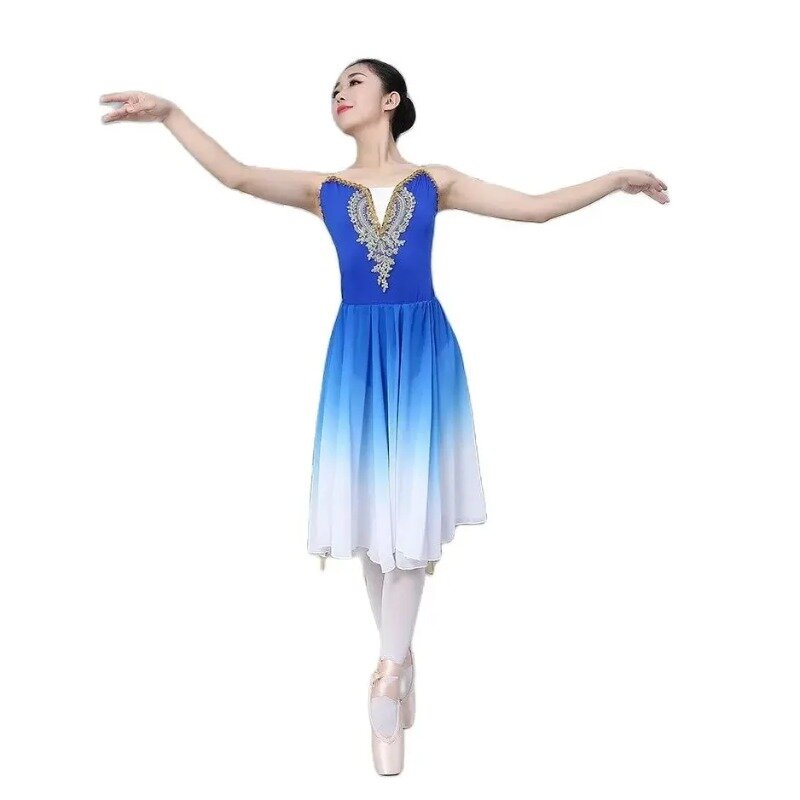 Kinder Performance Kleidung Ballett Rock üben Kleidung flauschigen Rock Mädchen Performance Kleidung himmelblauen Prinzessin Rock