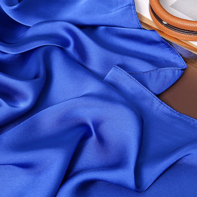 Новый роскошный брендовый атласный квадратный шарф с рисунком лента для волос модный шарф для фотобандана однотонные модели