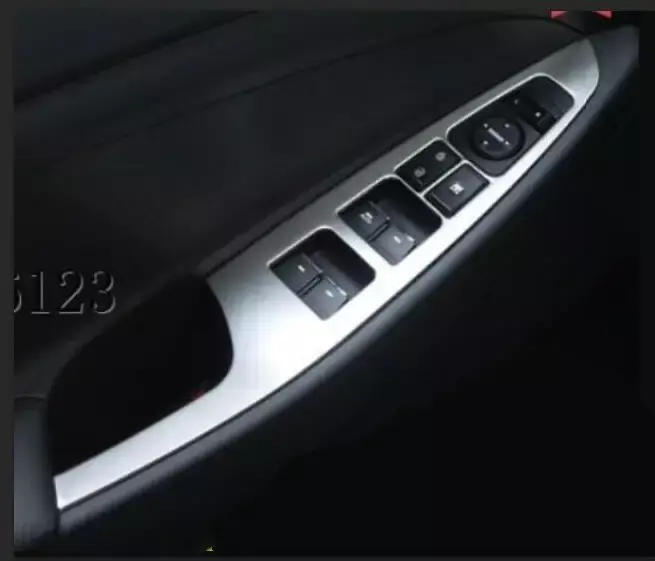 ABS 2015 2016 2017 dla HYUNDAI TUCSON Chrome wewnętrzna strona drzwi podłokietnik osłona przycisku podnoszenia okna wykończenia 4 sztuk