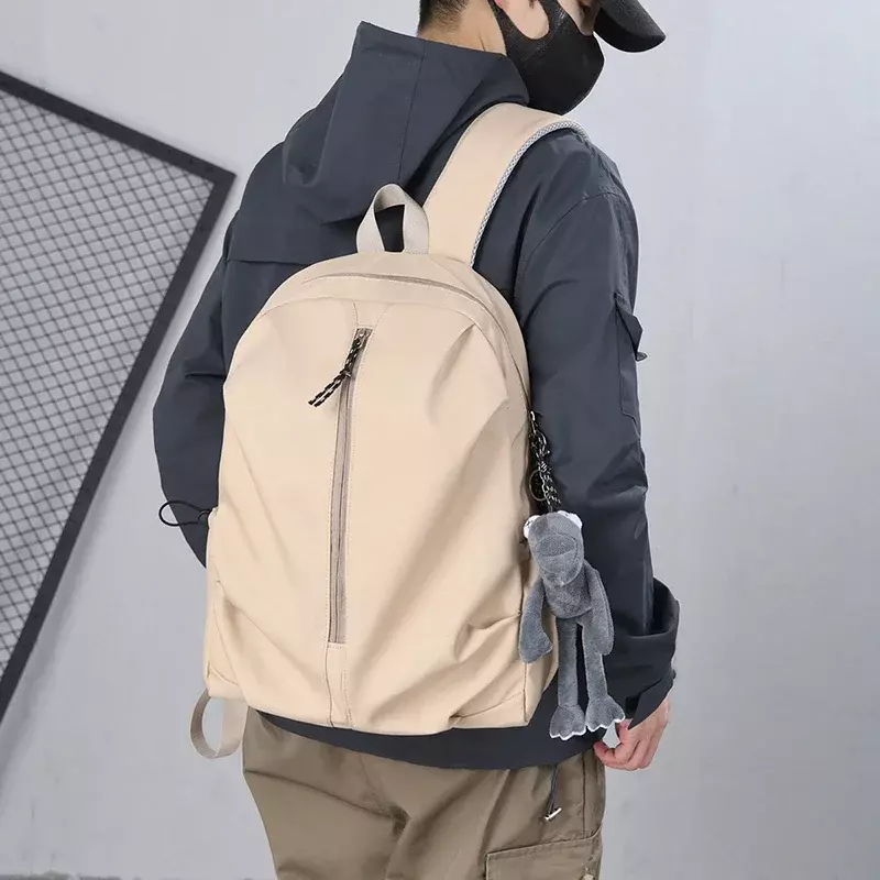 Casual Softback Casal mochila zíper de alta qualidade, grande capacidade bolsa de ombro saco de estudante nylon, venda quente, moda, 2024