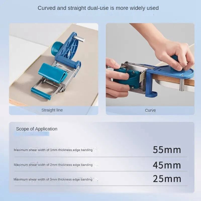 Edge Banding Trimmer Woodworking Curved/Straight Dual Quick Edge Banding Trimmer Carpentry PVC Edge Band Cutting Tool Durable