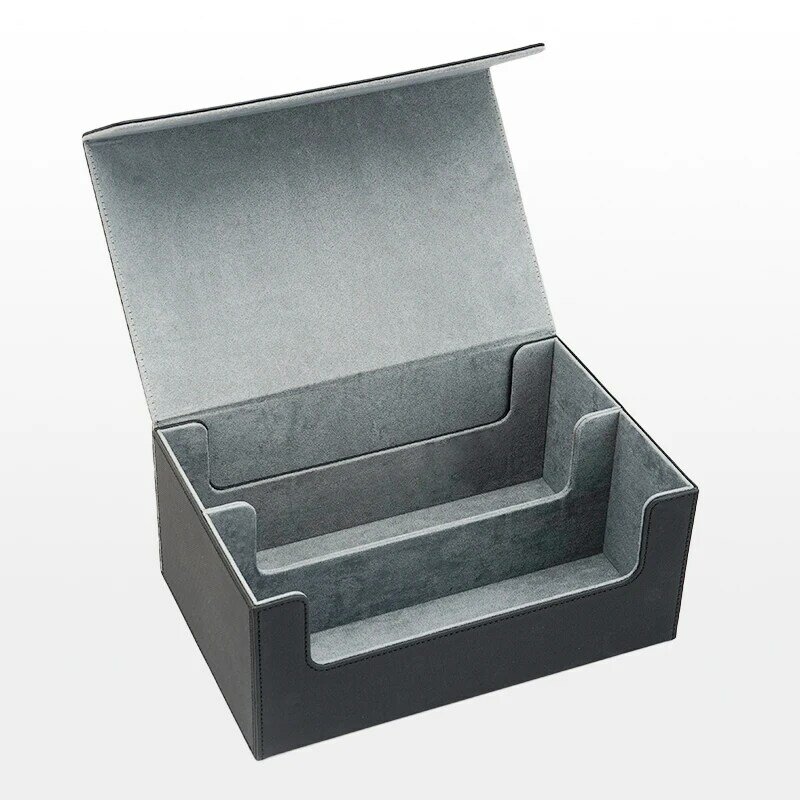 กล่องเก็บการ์ดแบบสองช่องสำหรับใส่ของอเนกประสงค์หนังสังเคราะห์กล่องเก็บของในกล่องเก็บของ