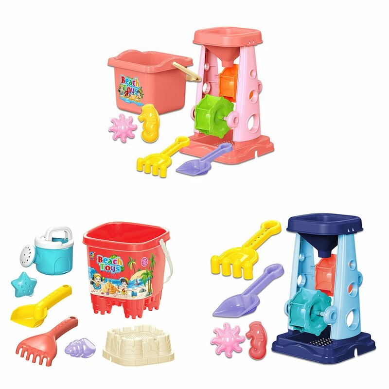 Juego de juguetes de playa duraderos de arena y agua, 6 piezas, juego educativo interactivo para padres e hijos, juegos divertidos de agua en la playa, Color aleatorio