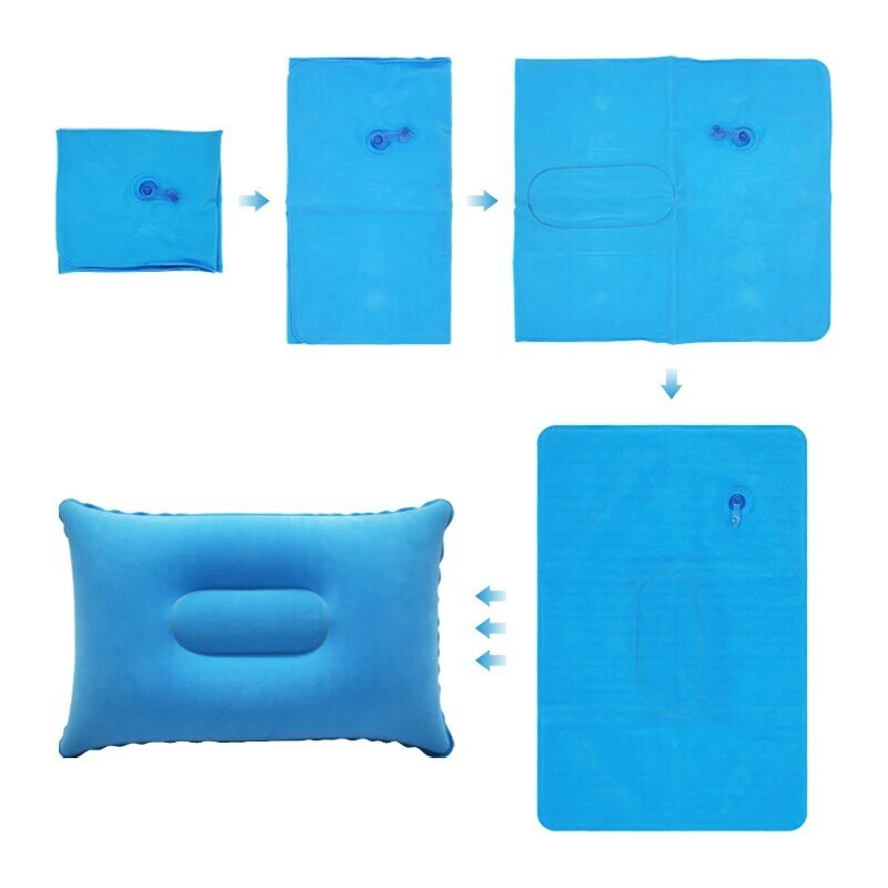 Almohada inflable ultraligera de nailon y PVC, cojín de aire para dormir, viaje, dormitorio, senderismo, playa, coche, avión, soporte para la cabeza