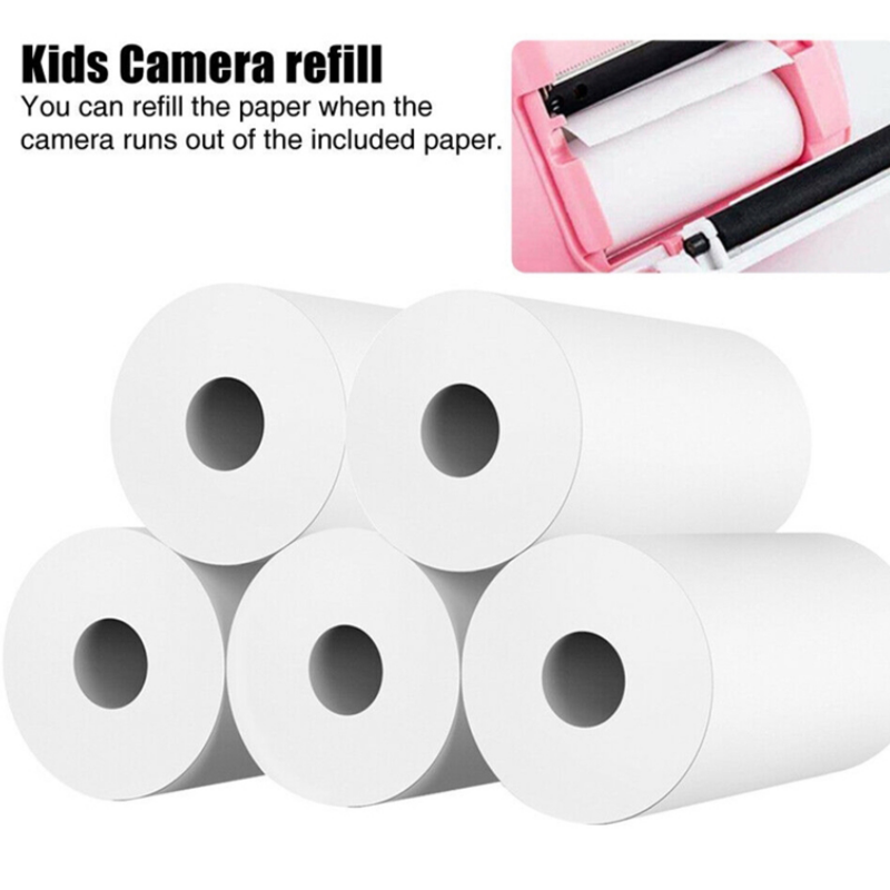 57*25MM Thermal Paper Label Sticker Adhesive Rolls Paper For Mini Printer Instant Print Kids Camera Printing Paper Replacement