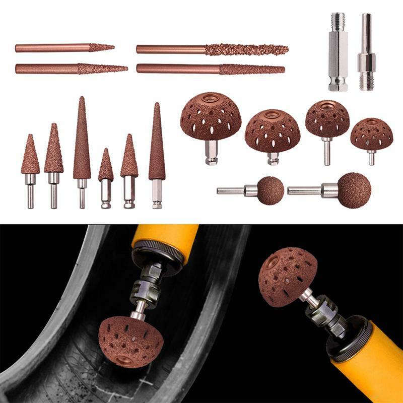 Alloy Tungsten Steel Tire Repair Grinder Head Grinding Head Tire Patch Wheel Buffer Tool For Car Low-Speed High-Speed Patch Tool