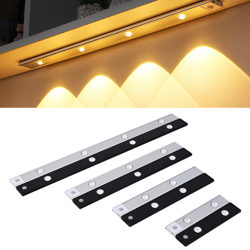 Ultra cienki czujnik ruchu LED bezprzewodowy lampka nocna z USB LED schładzacz do wina światło do szafki kuchennej szafa sypialniana oświetlenie wewnętrzne