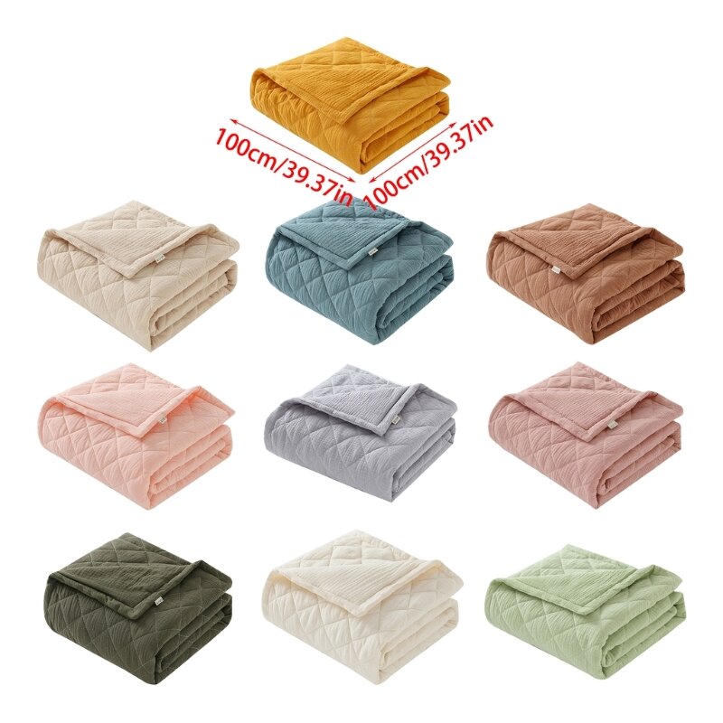 F62D Cotton Baby Blanket Stylish & Functional Newborn Blanket Cover Wrap for All Ages