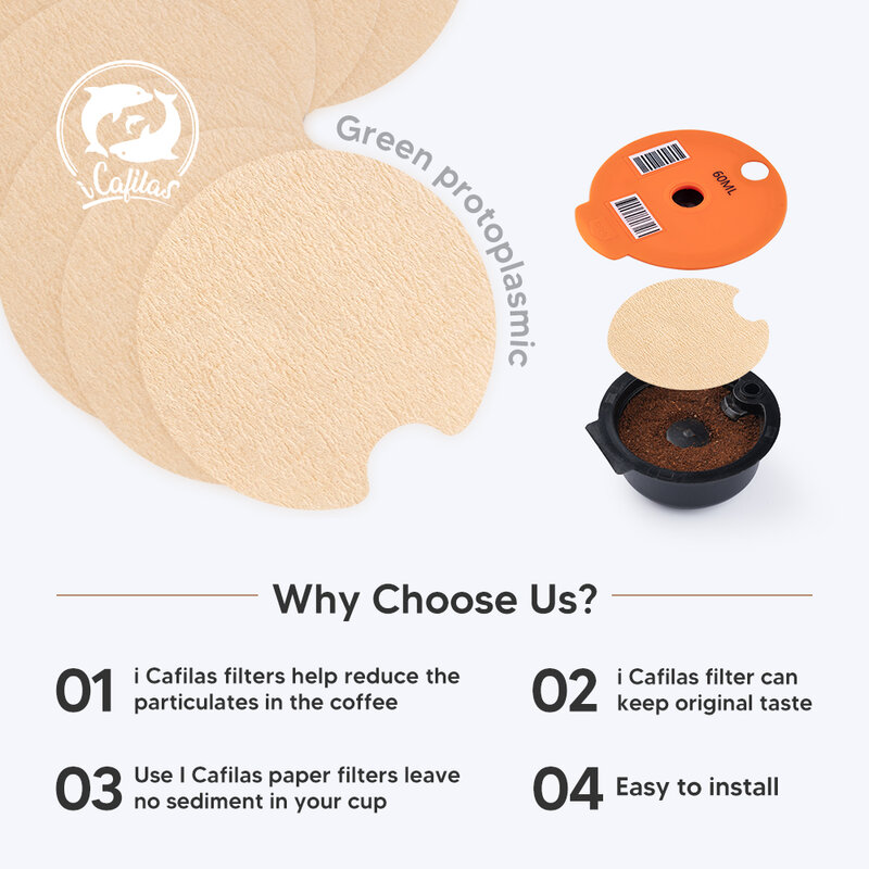 Disposible Paper Filter for Reusable Tassimo Coffee Capsule Protect From Block Keep Capsule for Cleaning