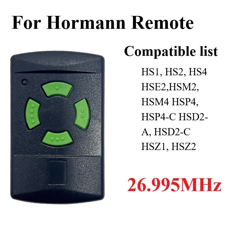 Clone Hormann HS4 HSP4, HSP4-C 26.995 MHz Garage Door dupccator Remote 26.995 MHz