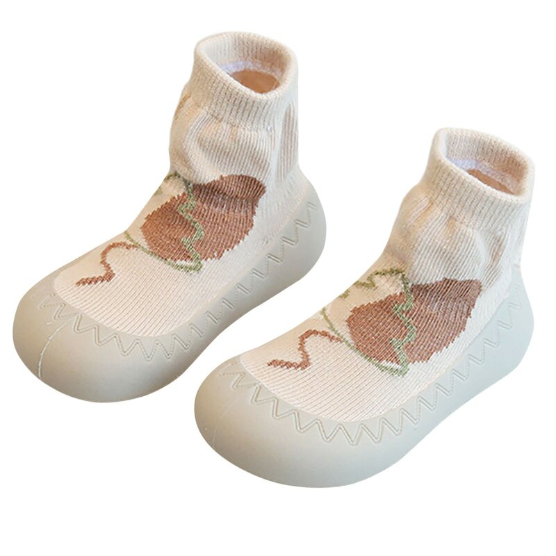 High Top Canvas Cartoon Baby Soft Sole Non Slip Walking Shoes Indoor Infant Toddler Smell Proof Floor Socks And Shoes