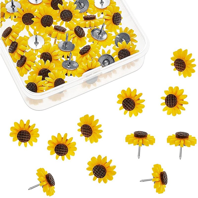 Sonnenblume Push Pins Sonnenblumen Tacks Blume Kork Board Tacks Sonnenblume Daumen Tacks für Fotos Wand karten