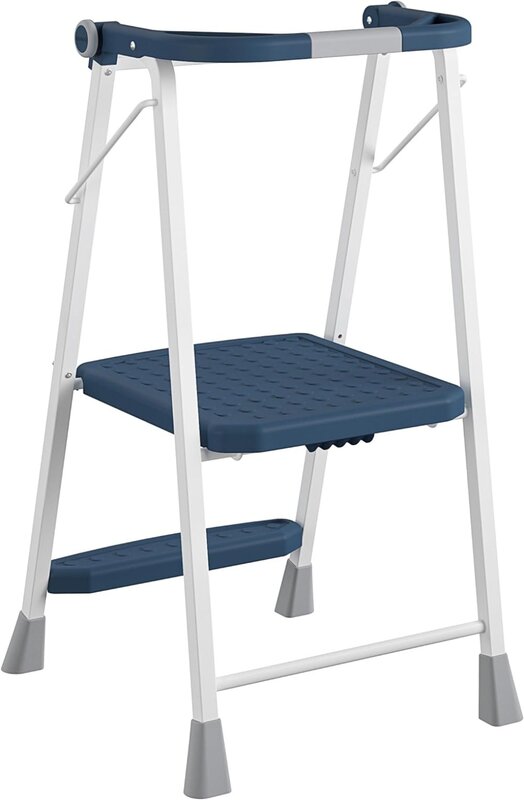 2-ступенчатый кухонный шаг™Складной ступенчатый стул для взрослых, детский складной ступенчатый стул, темно-синий прочный