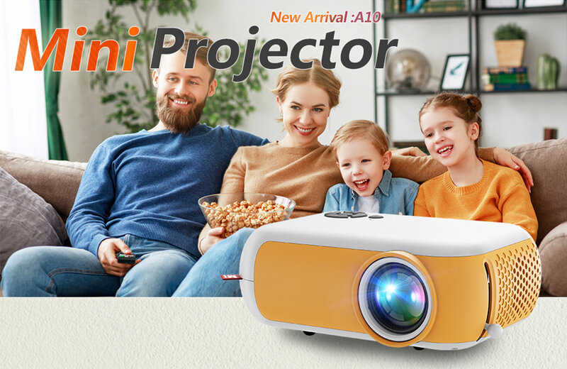 Beadsnice A10 Micro Projector Office Home Led Portable Mini Projector Hd Playback 1080P Video Audio Projector