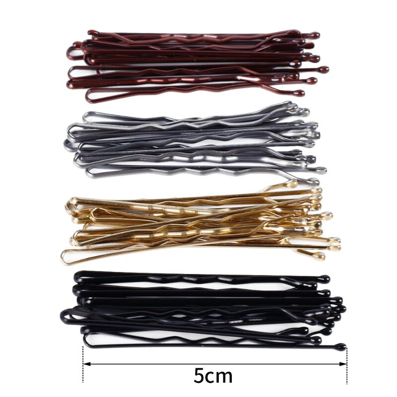 Pinzas para el pelo negras simples para niñas, horquillas invisibles onduladas, rizadas, desechables, accesorios coreanos para el cabello, 50/60 piezas