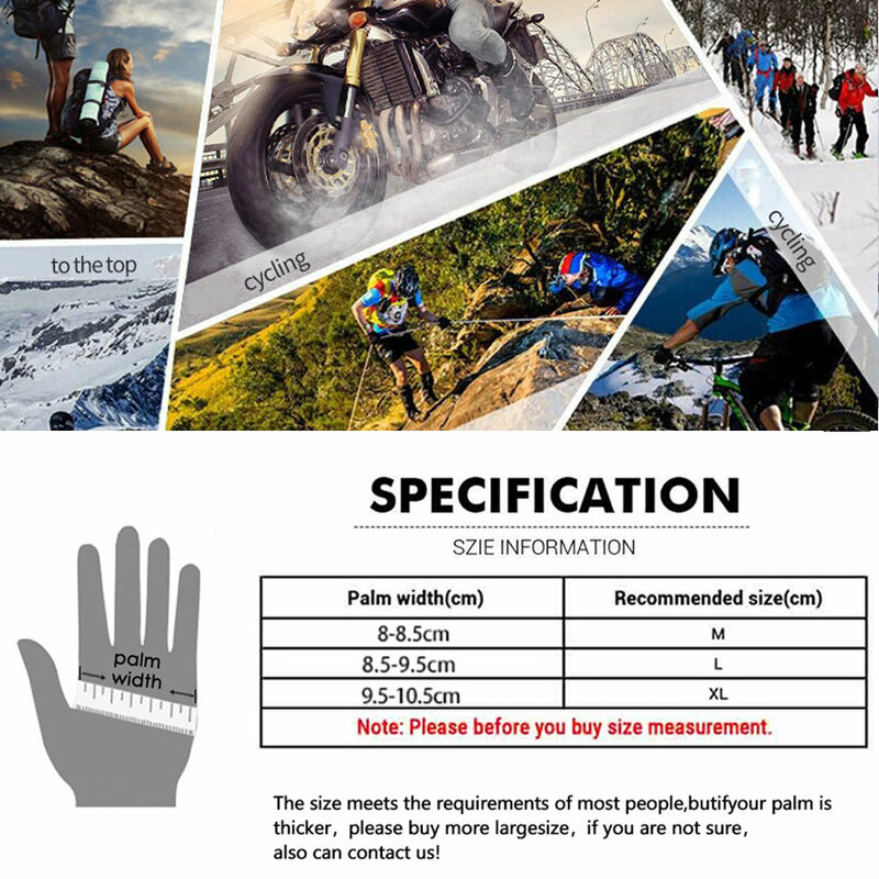 NEWBOLER – gants thermiques imperméables pour hommes, équipement de cyclisme, de sport, de vélo, de moto, Scooter, vtt, de route, hiver, 100%