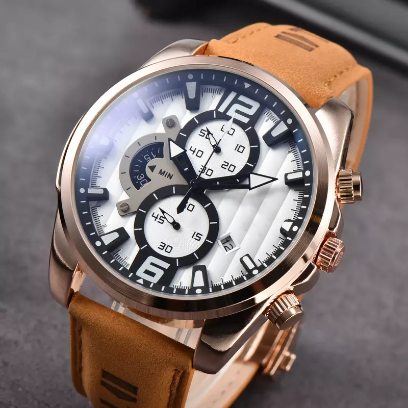 Reloj de pulsera deportivo para hombre, cronógrafo de cuarzo, resistente al agua, con fecha automática, marca Original de lujo, gran oferta