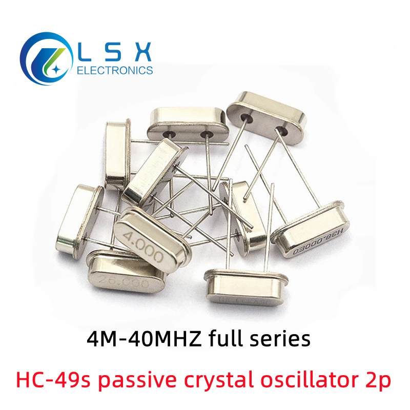 10PCS HC-49S oscilador de cristal ressonador de quartzo 4M 6M 8M 10M 12M 16M 20M 24M 25M 26M 27M 30M 40MHZ Uma gama completa de frequência
