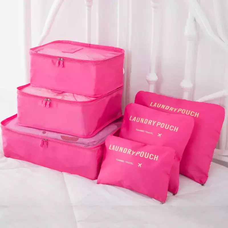 6-piece large size travel organizer portable suitcase organizer clothes shoes makeup bag luggage organizer travel storage bag