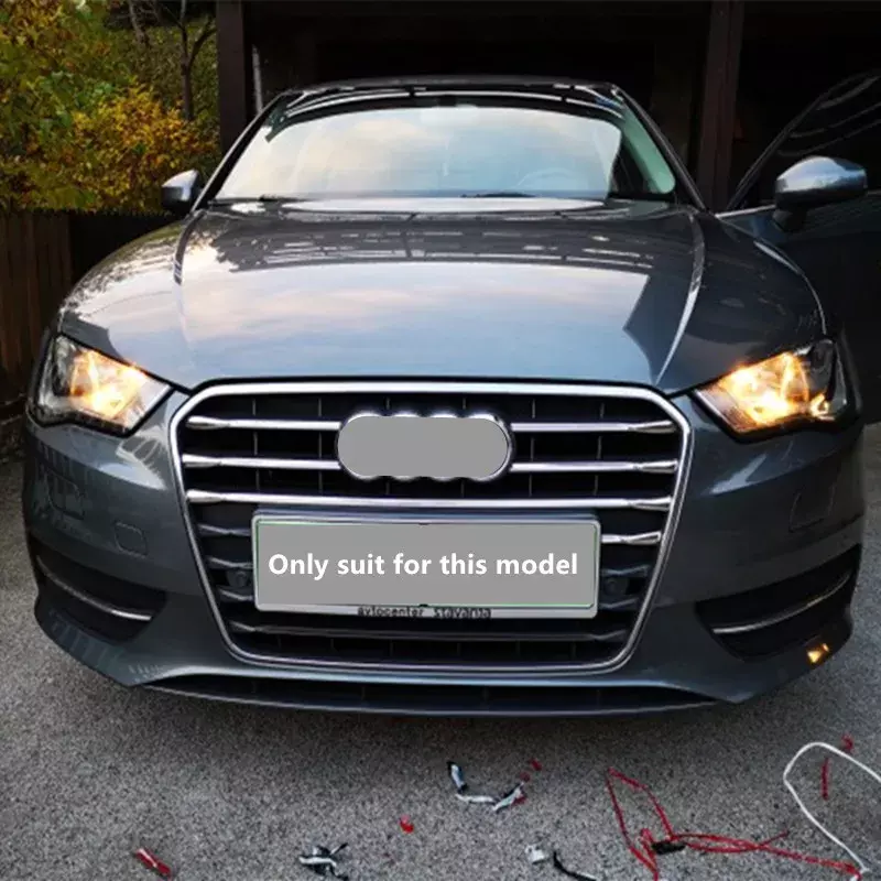 Strisce Decorative della decalcomania della griglia dell'acciaio inossidabile della copertura della griglia della griglia centrale anteriore dell'automobile per Audi A3 8V 2013-2016 modanatura esterna