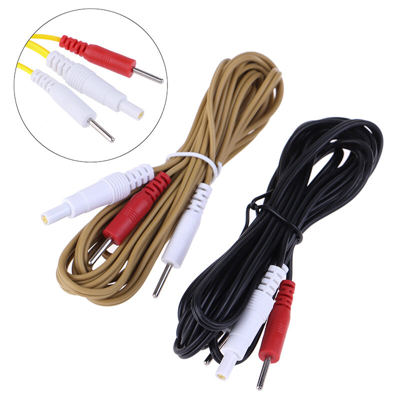 Electrodo de electrodo de 2/4pin, Cable de descarga eléctrica de plomo para masajeador, Cable de conexión, masaje y relajación