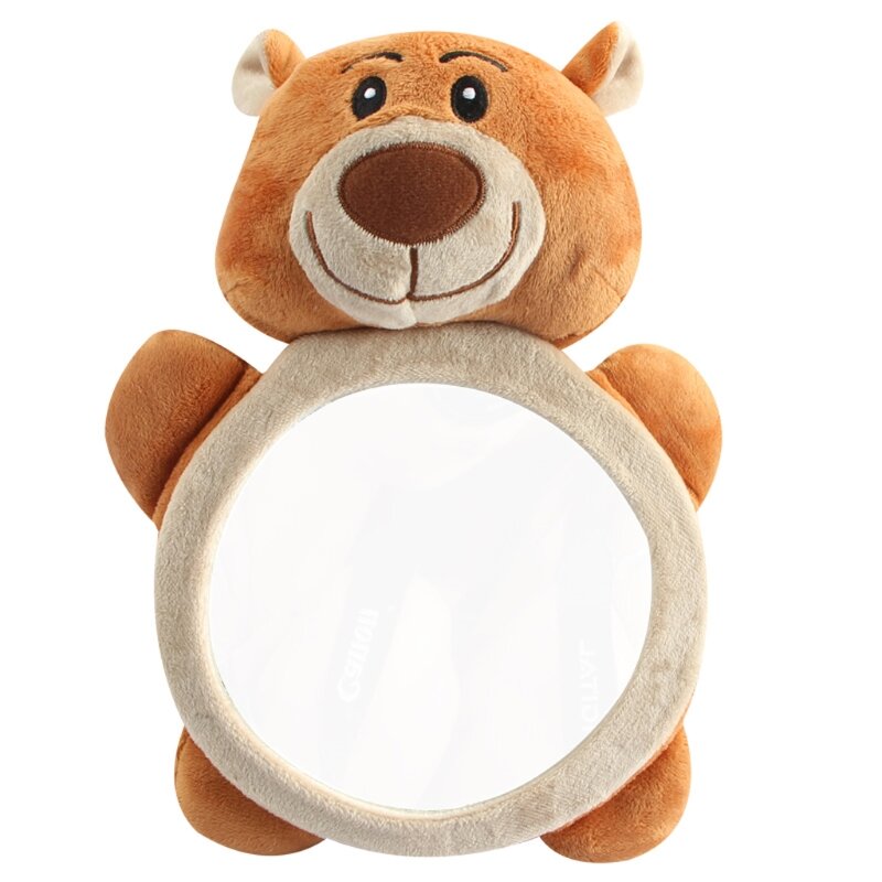 Зеркало заднего вида с милым медвежонком для сиденья, вид изнутри, безопасность сзади для детей, инф
