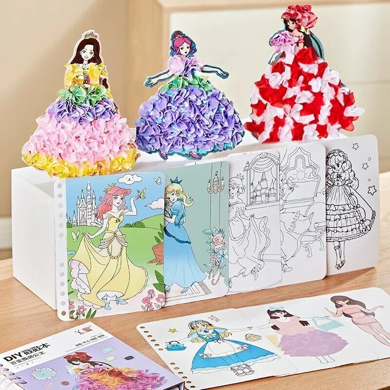 Kinder DIY Malerei Aufkleber Handwerk Spielzeug Kinder Kunst Mädchen stochern Malerei Prinzessin handgemachte pädagogische magische Kinder Geschenke