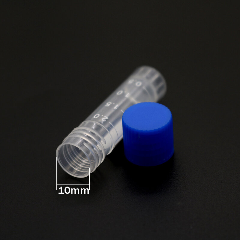 10PCS Laboratory Chemical Plastic Test Tube Vial Sealing Cap Packaging Container Office School Chemicals 2ML Laboratory