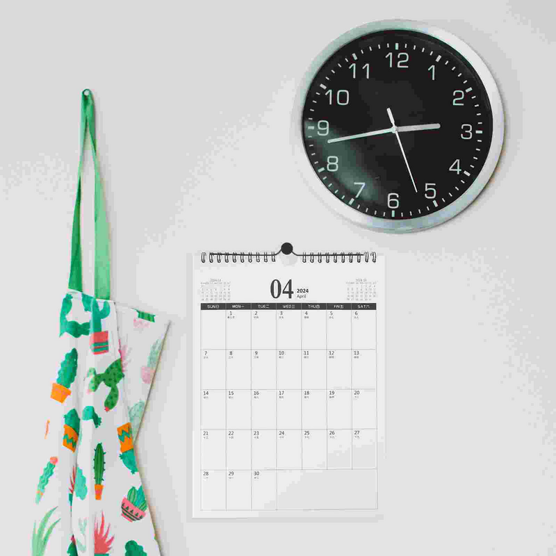 Calendario de pared delicado de estilo Simple, planificador de notas de oficina, A4 de la suerte, papel familiar, 2024