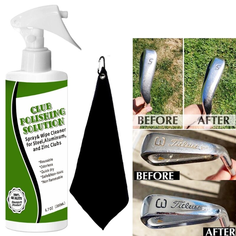 Kits de polissage de club de golf, solution de polissage de fer de golf pour ensemble de nettoyage de club de golf, brille, les