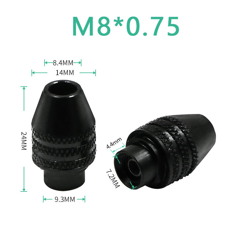 JIGONG-mini mandril de molienda Universal, herramientas de molienda eléctrica ajustable, M7x0.75, M8x0.75, 0,3x3,2mm