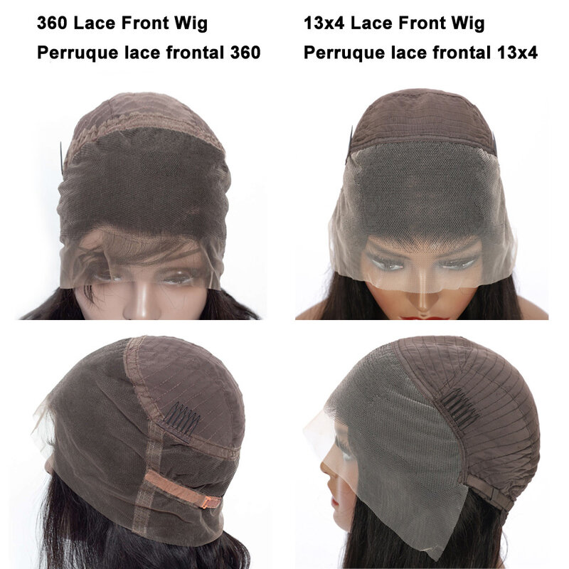 Peruca frontal de renda transparente HD para mulheres, perucas de cabelo humano, reto, 13x4, 13x6, pré arrancadas, fechamento 5x5, 360