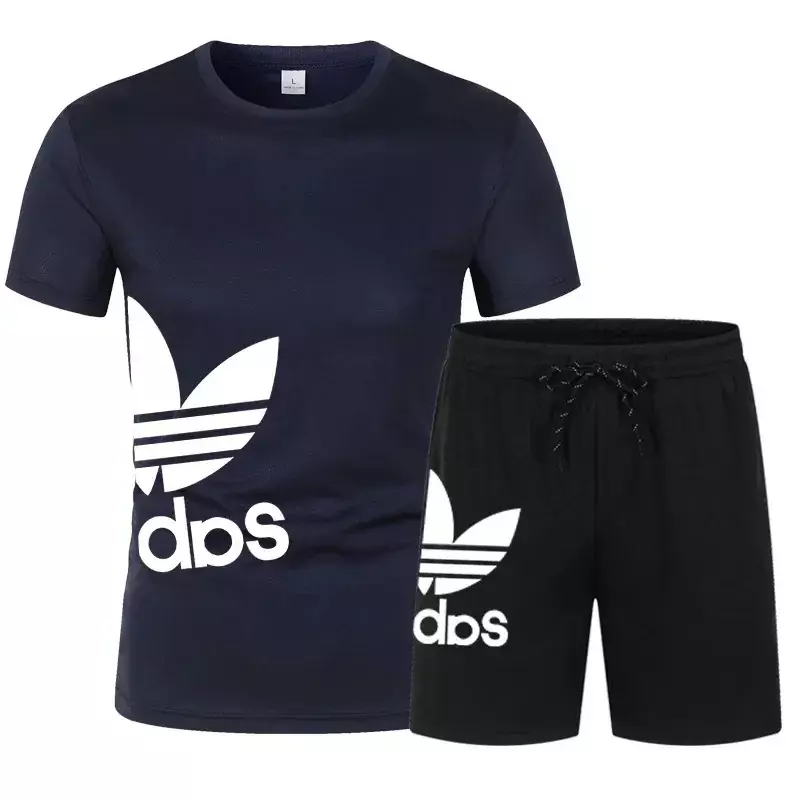 2024 nowa męska odzież sportowa kostium na lato męska strój do fitnessu strój sportowy koszulka z krótkim rękawem + szybkoschnące 2-częściowe szorty