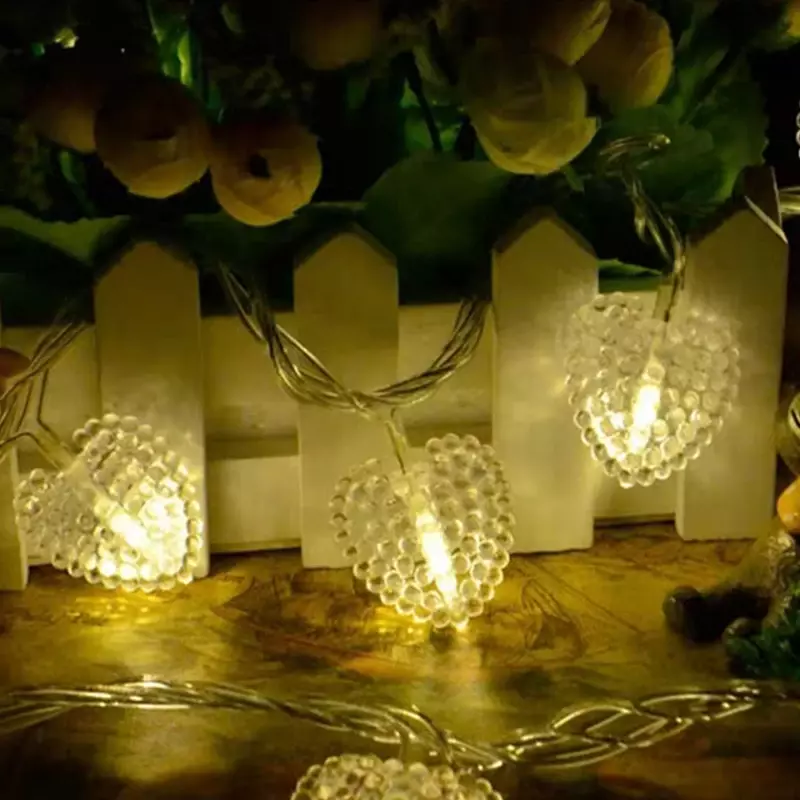 Cadena de luces LED con cuentas de amor para decoración de patio, lámparas de ambiente para tienda de campaña al aire libre, día de Navidad