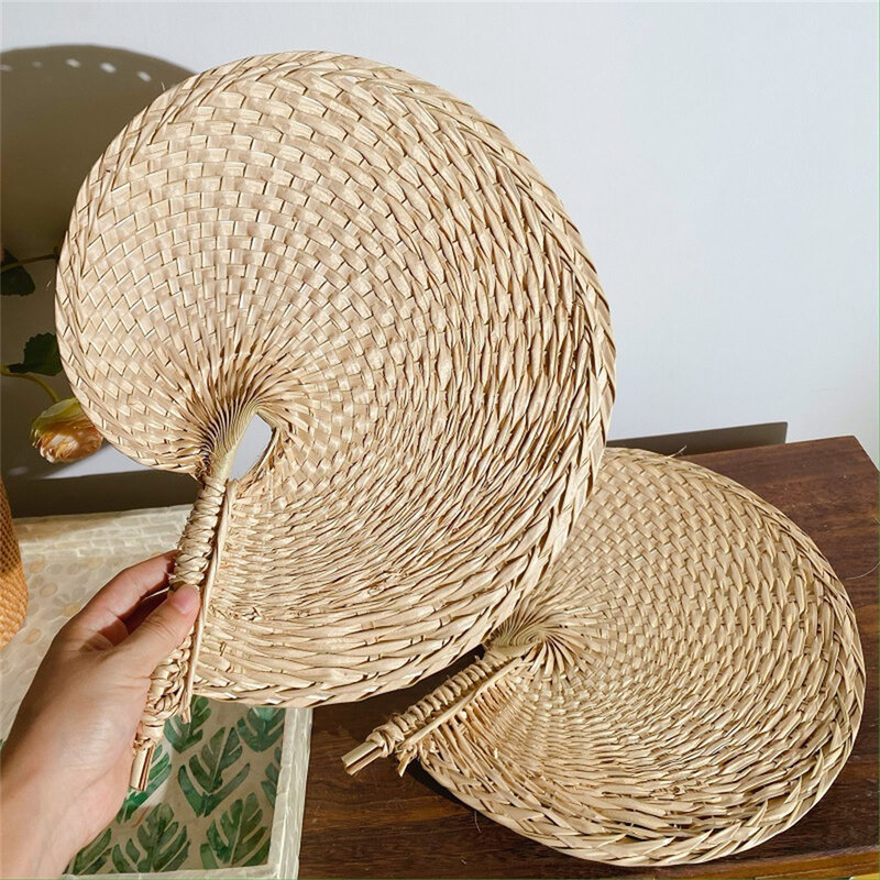 Hand Made Rattan Fan para Decoração Do Casamento, Folha De Palmeira Natural, Fãs Tecidos, Wall Art Decor, Enfeites De Quinta, 1 Pc, 10Pcs