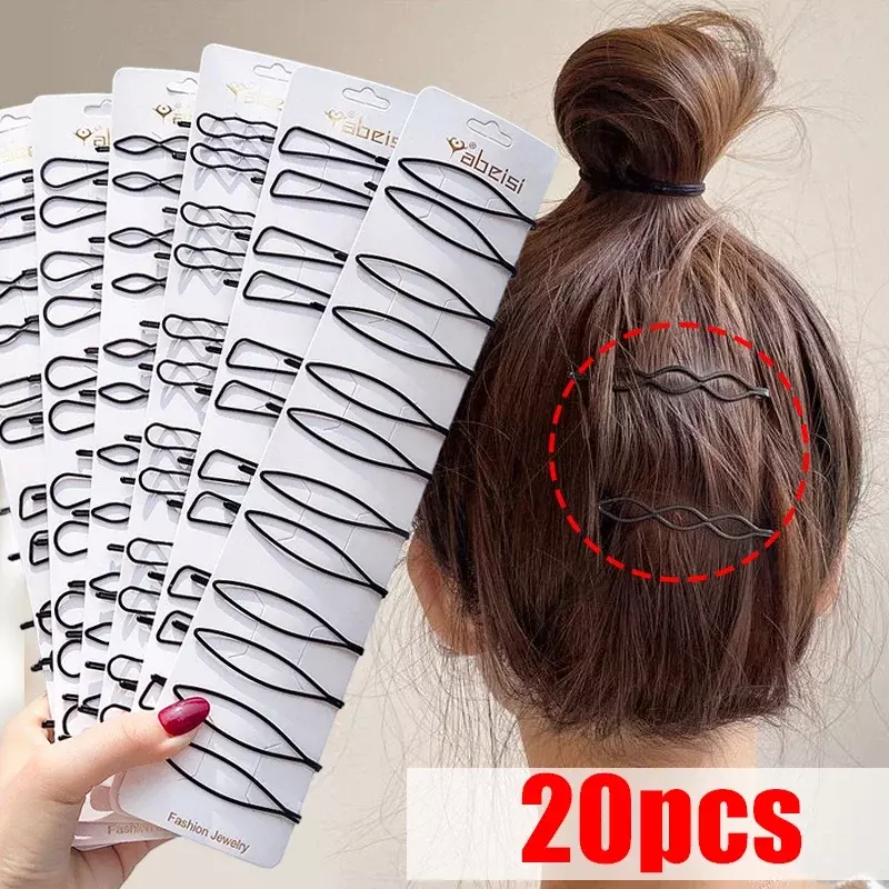1/20Pcs Simple Black Hairpins for Women Barrettes Headwears Girls BB Clips Headdress Barrettes Korean Hair Styling Accessories