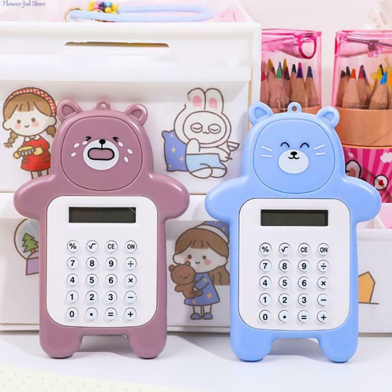 Mini calculatrice de poche portable pour enfants, calculatrice mignonne, écran à 8 chiffres, dessin animé Kawaii, bouton ultra-fin, fournitures scolaires