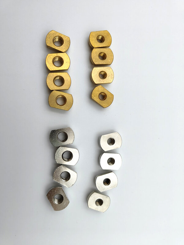 4Pcs M8 / M6 Hydrofoil Mounting Brass T-Nuts For Water Sports Surfing All Hydrofoil Tracks Outdoors Surfing Accessories